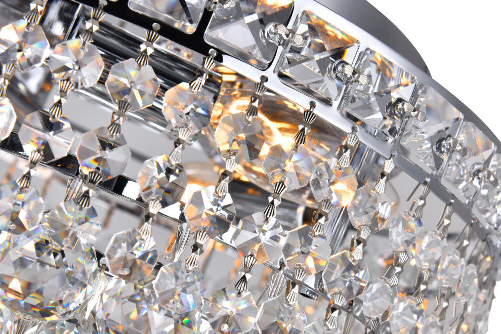 Luminous 4 Light Flush Mount With Chrome Finish