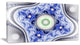 Blue on White Pattern with Circles, Abstract Canvas Wall Art, 32x16