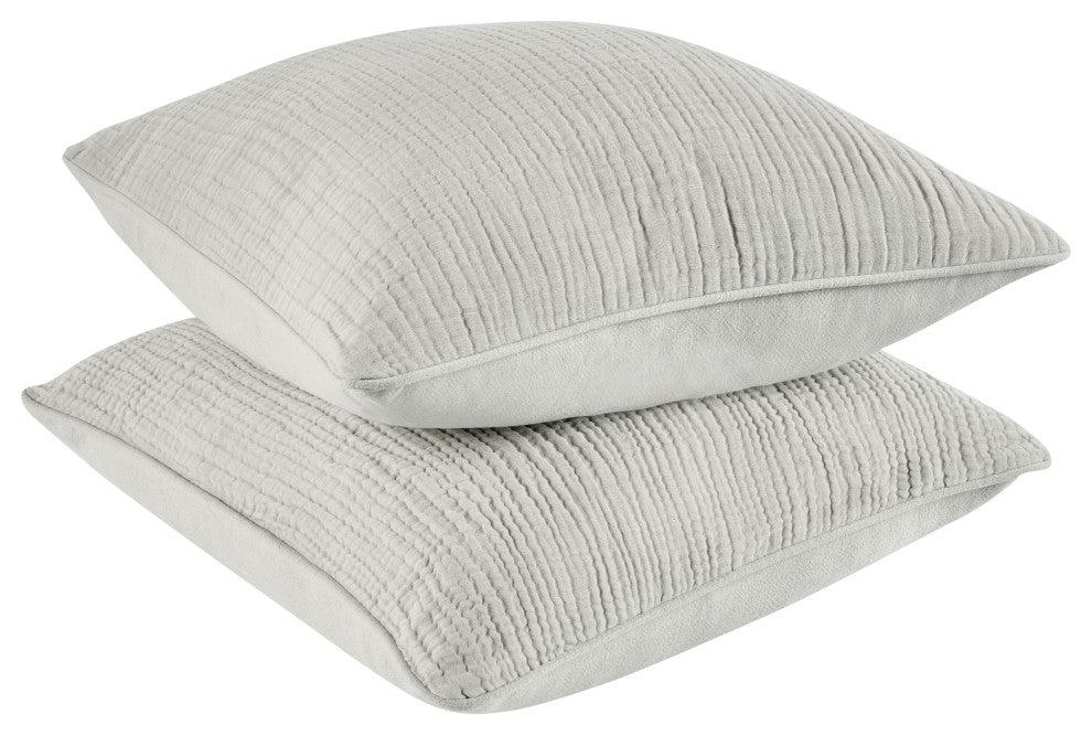 Camille Linen Sham, Gray, Euro Size