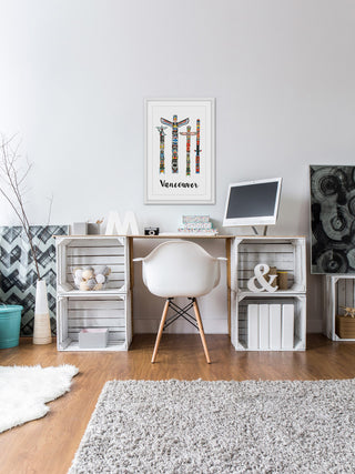 "Vancouver Totems" Framed Print by Molly Rosner