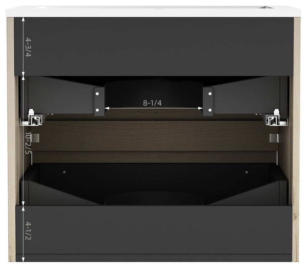 The Marlow Single Bathroom Floating Vanity, Liv, 24"