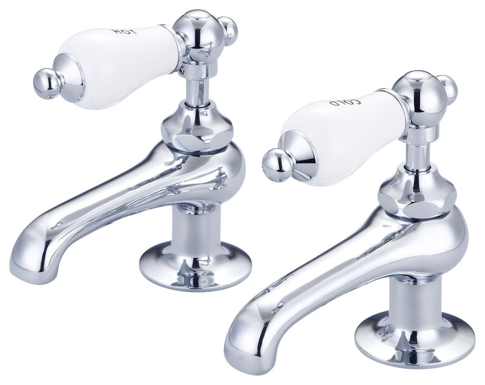 Vintage Classic Basin Lavatory Faucet, Chrome, "Hot" and "Cold" Lever