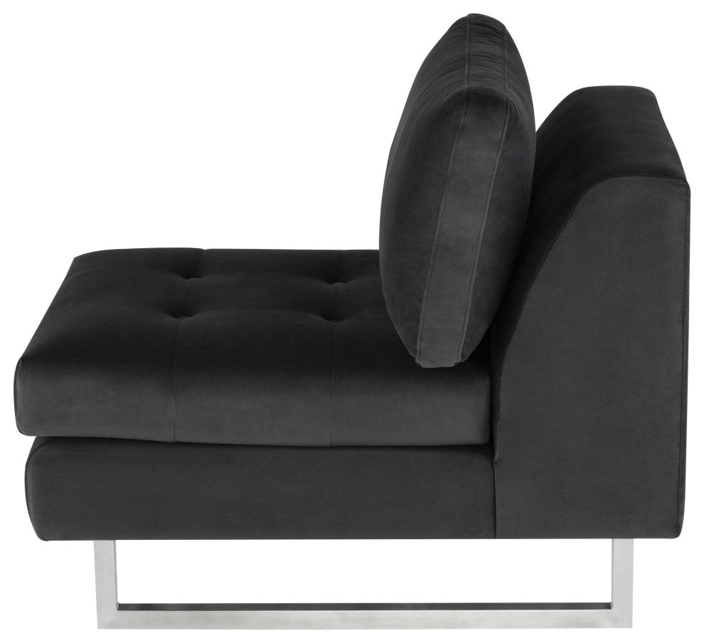 Janis Shadow Grey Fabric Armless Sofa Seat, HGSC360