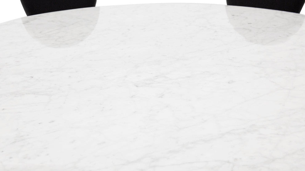 Riesling Carrara Marble and Stainless Steel Dining Table