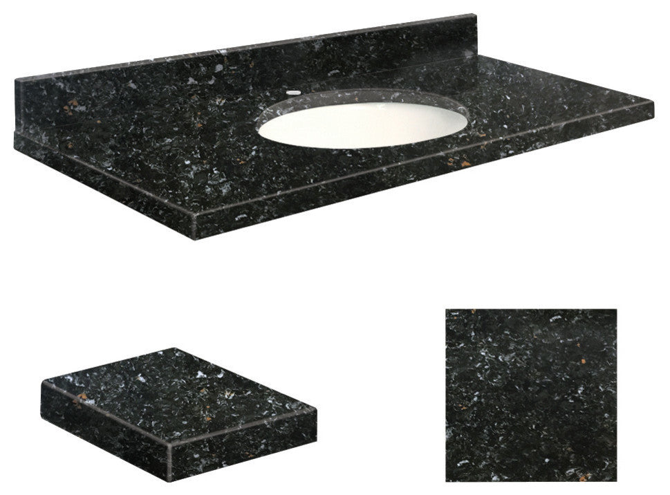 Quartz 25"x22" Vanity Top, White Bowl, Interlude, Single Hole