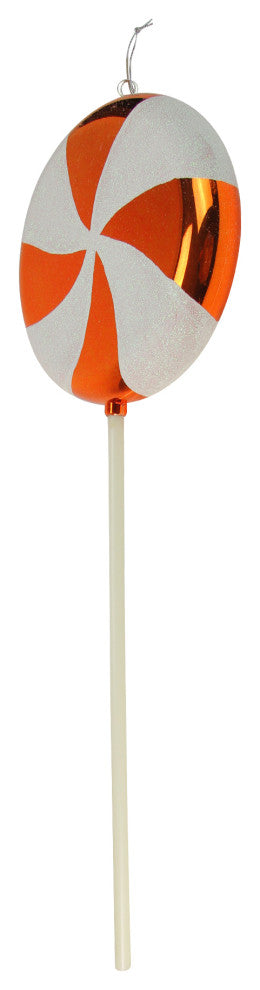 Candy Fantasy Swirl Lollipop Christmas Ornament Decoration, Orange, 22"