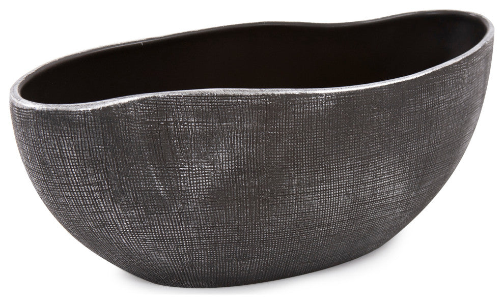 Textured Black Free Formed Ceramic Bowl