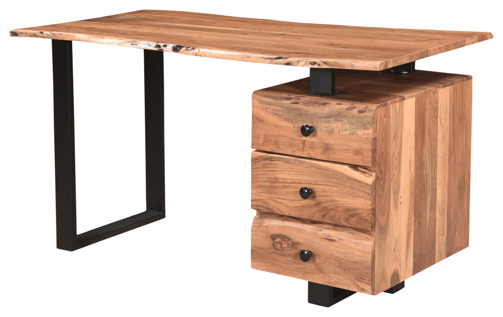 Stafford 54" Writing Desk with Storage, Brown