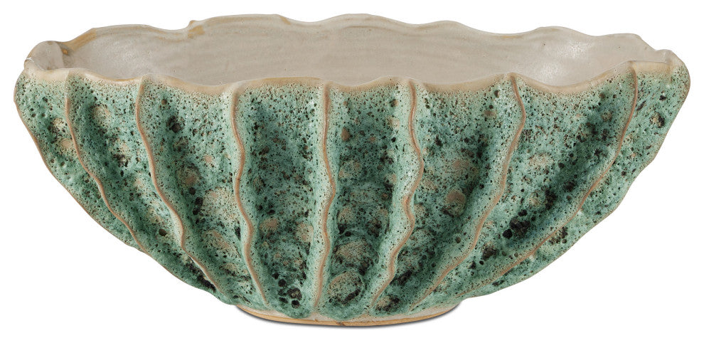Sunken Boat Oval Green Bowl