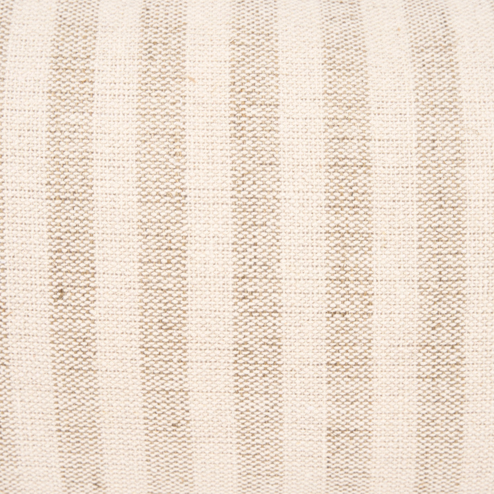Jace Cream With Beige Stripe Lumbar Decorative Pillow Cover