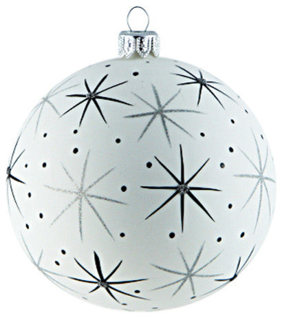 Large White Sky And Star Ball Ornament