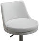 Reagan White and Silver Adjustable Stool