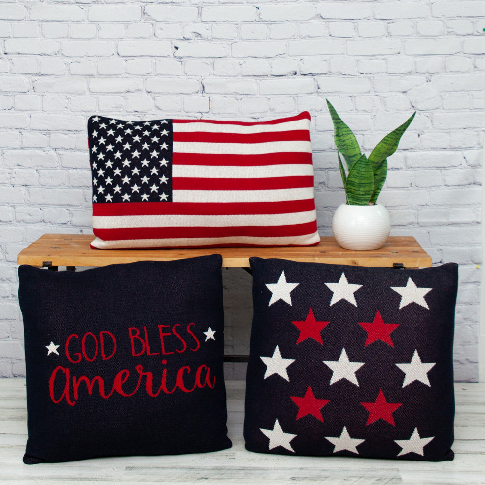 Parkland Collection The Stars Transitional Navy Blue Throw Pillow