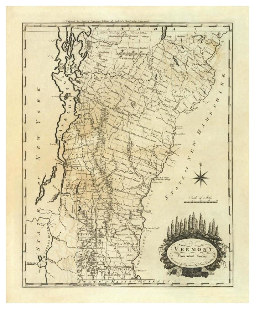 "Vermont, 1795" Digital Paper Print by Mathew Carey, 32"x38"