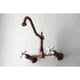 KS124PXAC Heritage Wall Mount Bridge Kitchen Faucet, Antique Copper