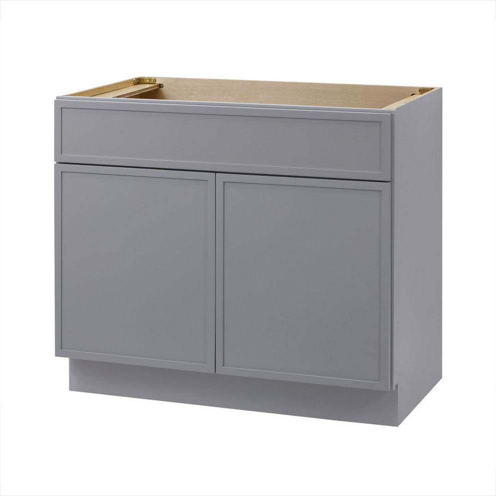 Vanity Art Birch Plywood Single Base Storage Cabinet, Gray, 36"