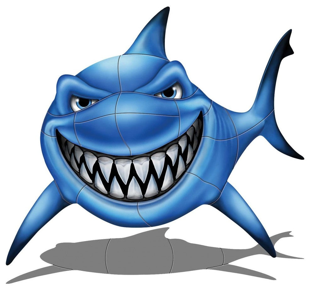 Gotcha Shark Porcelain Swimming Pool Mosaic 37"x35"