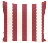 Stitch In Time Stripes Print Pillow, Brick, 18"x18"