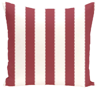 Stitch In Time Stripes Print Pillow, Brick, 18"x18"