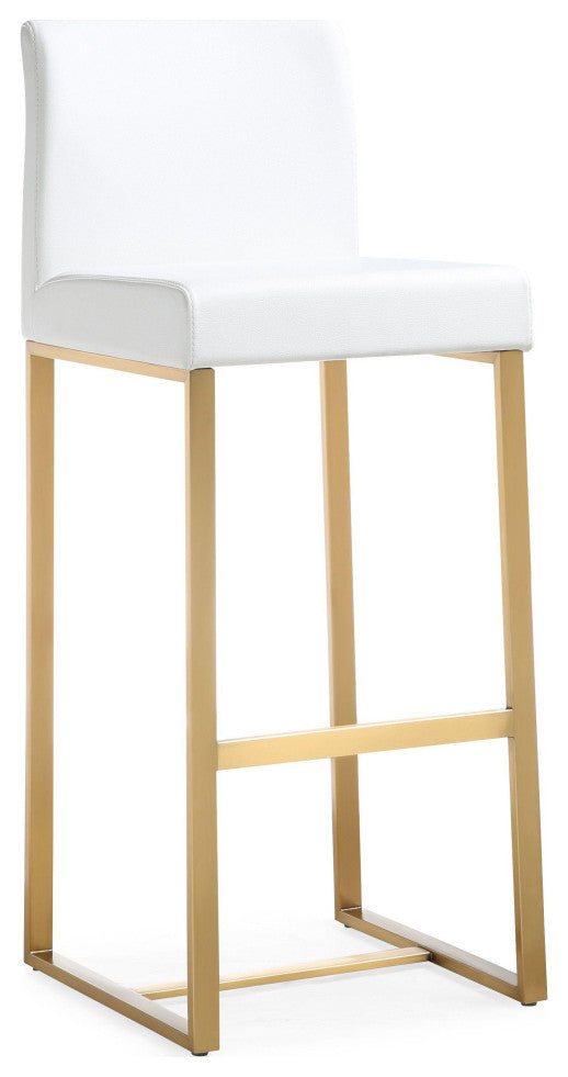 Denmark White Gold Steel Barstool (Set of 2) - White