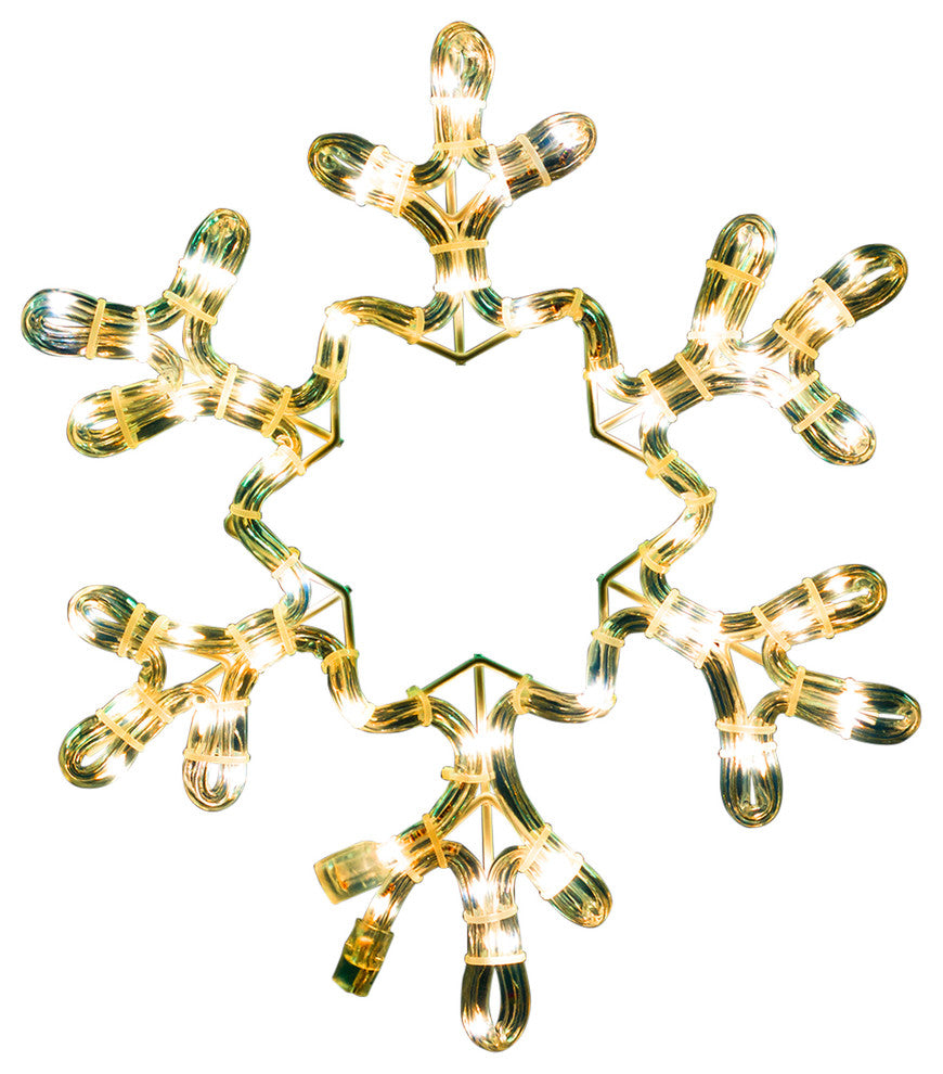 12" Warm White Ropelit Snowflake With Star
