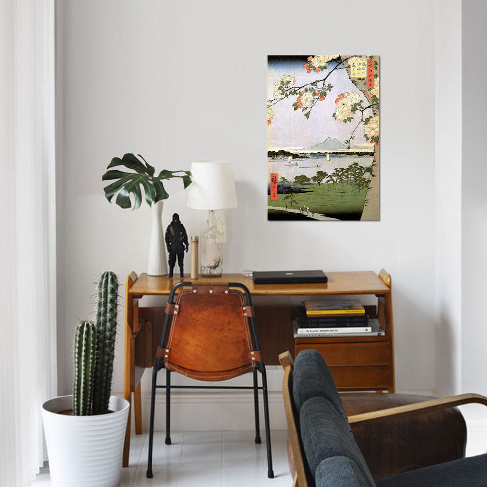 "Sumidagawa Suijin No Mori Massaki" Wrapped Canvas Print, 26x18x1.5