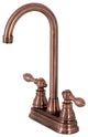 KB496ACL American Classic Two-Handle High-Arc Bar Faucet, Antique Copper