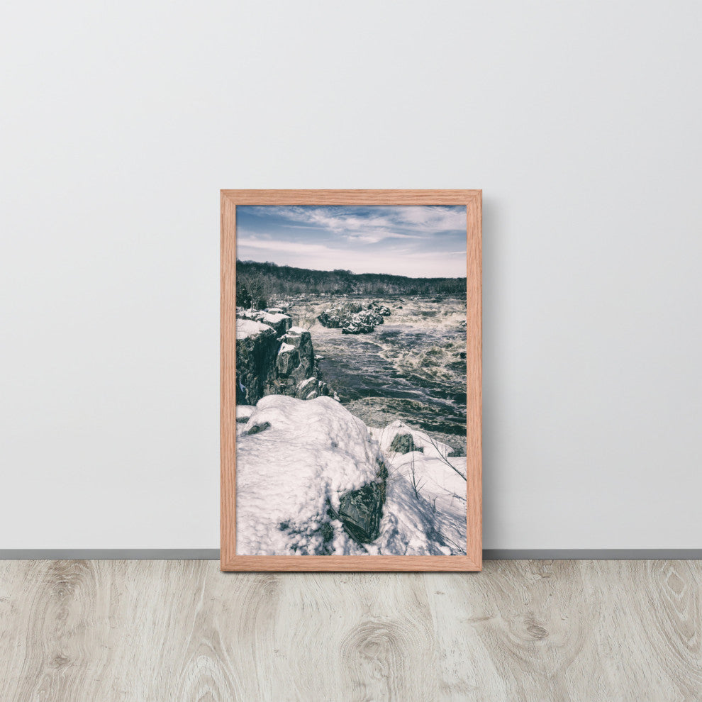 Great Falls Vintage Rural Landscape Framed Photo Paper Wall Art Prints, Red Oak, 12" X 18"