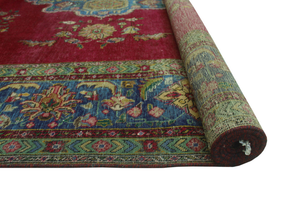 Fine Vintage Distressed Behrokh Rust Rug
