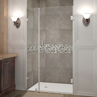 Aston Nautis Completely Frameless Hinged Shower Door, Chrome, 33"x72"