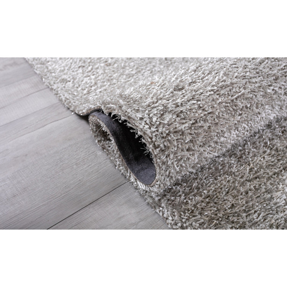 8" x 10" Silver Sparkly Area Rug