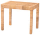 Abelia Modern Bohemian Natural Rattan and Mahogany Wood Short Accent Bench