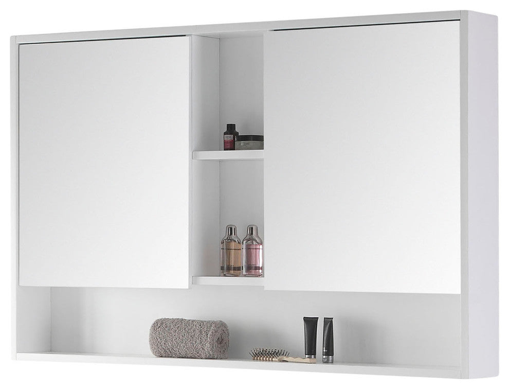 Fine Fixtures Surface Mount Bathroom Medicine Cabinet, White.