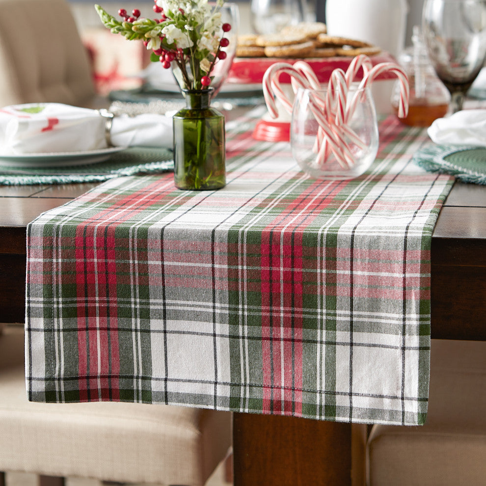 Christmas Plaid Table Runner 14x108