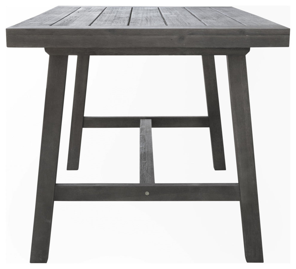 Dark Grey Dining Table With Leg Support