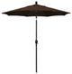 7.5' Matted Black Push-Button Tilt Crank Aluminum Umbrella, Mocha Pacifica