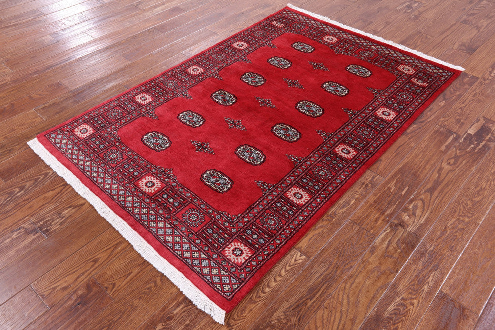 Silky Bokhara Hand-Knotted Rug 4' 1" X 6' 2" - Q13797