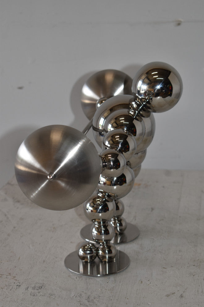 Modern Art Weightlifter Second Pull Position Chrome Statue Size: 20" x 9" x 12
