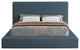 Devin Linen Textured Fabric Upholseterd Bed, Navy, King