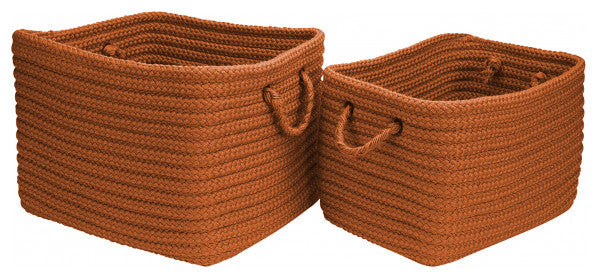 Colonial Mills Basket Modern Farmhouse Braided Mudroom Orange Rectangle