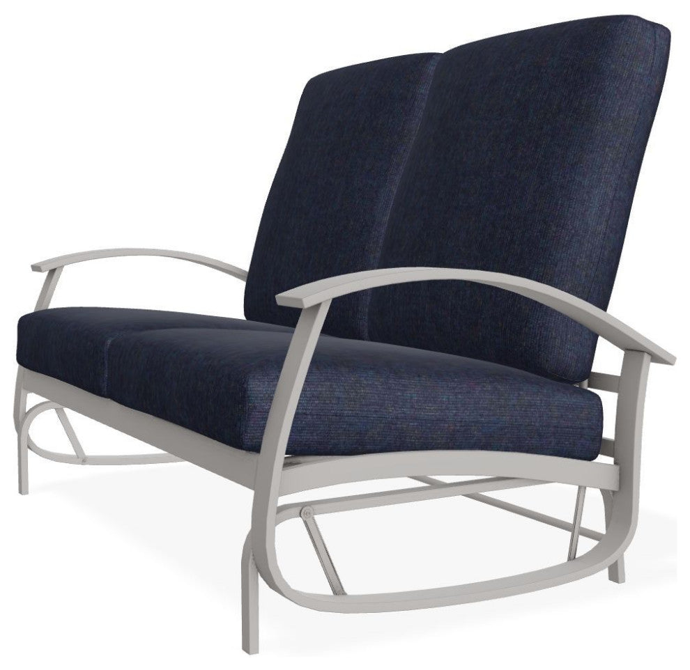 Belle Isle Cushion Deep Seating 2-Seat Glider, Indigo/Warm Gray