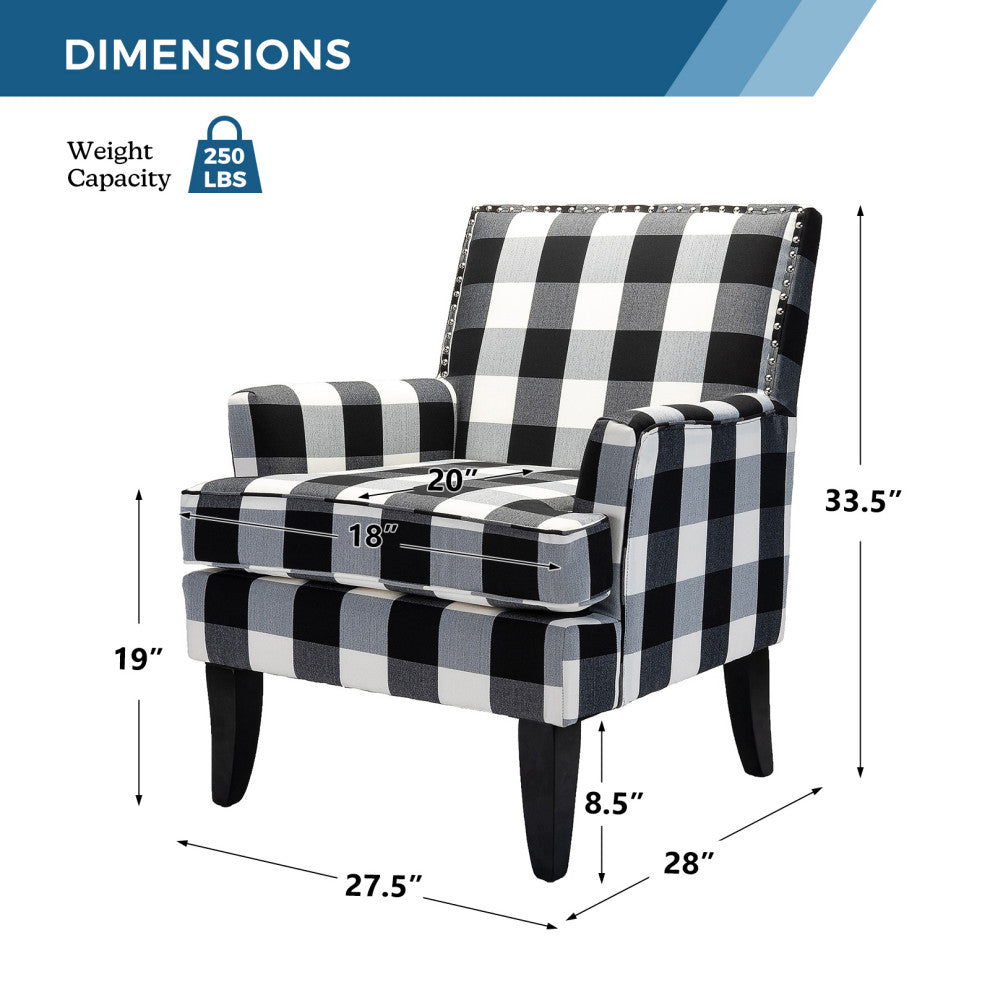 Herrera Classic Armchair With Pattern, Buffalo Black