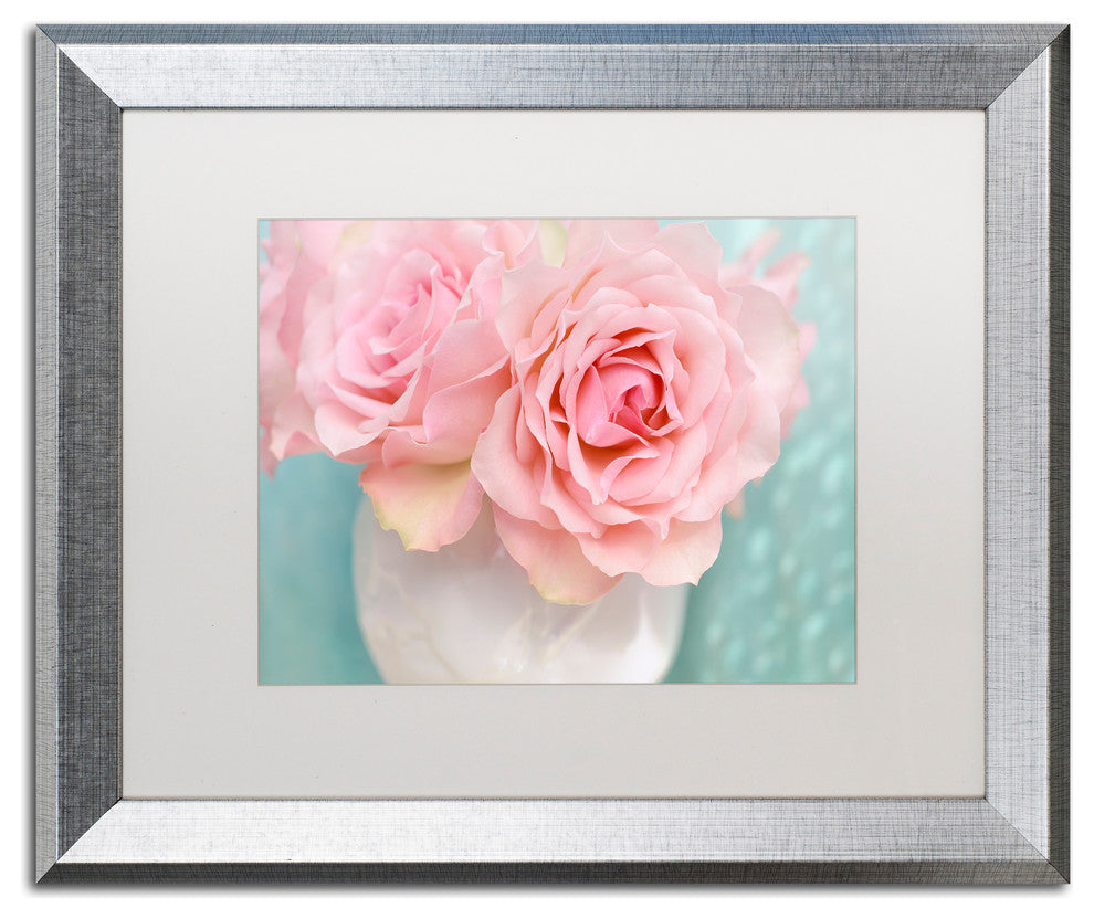 Cora Niele 'Pink Rose Bouquet' Matted Framed Art