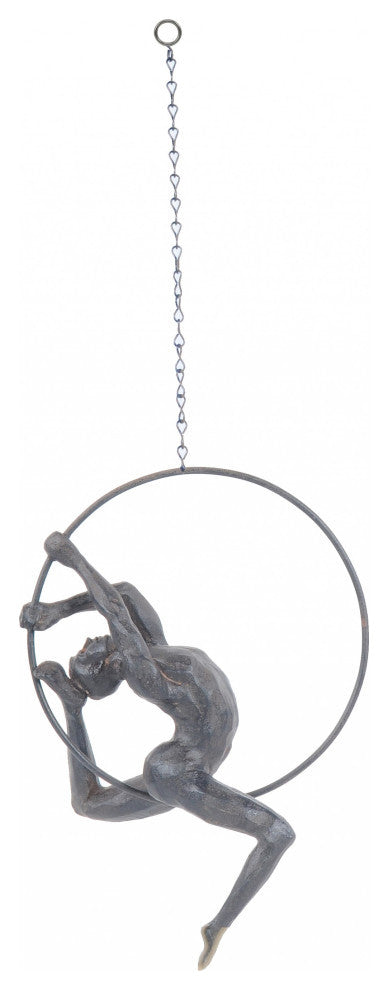 Athletic Man Hanging Ring Sculpture