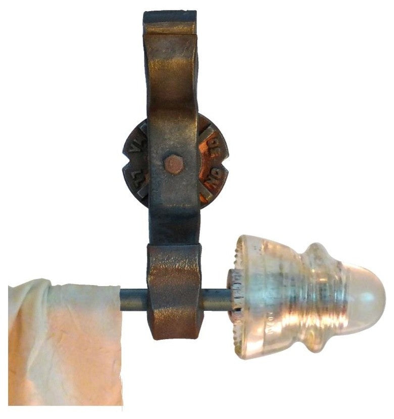 Rail Anchor Curtain Bracket System With Glass Insulators, Pair