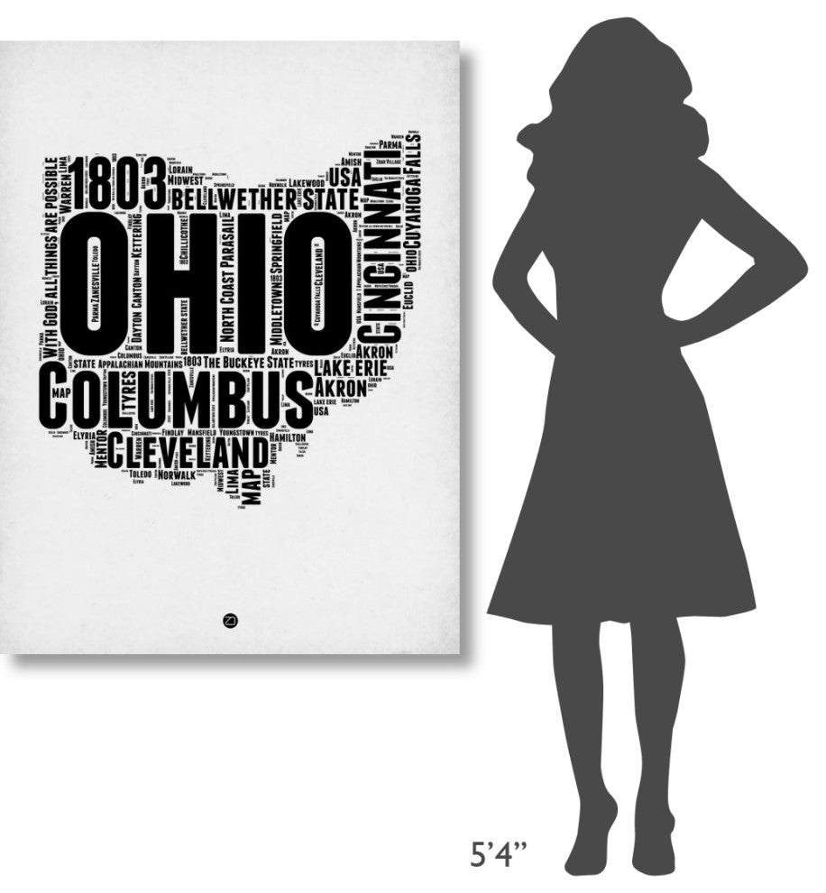 "Ohio Word Cloud 2" Fine Art Print