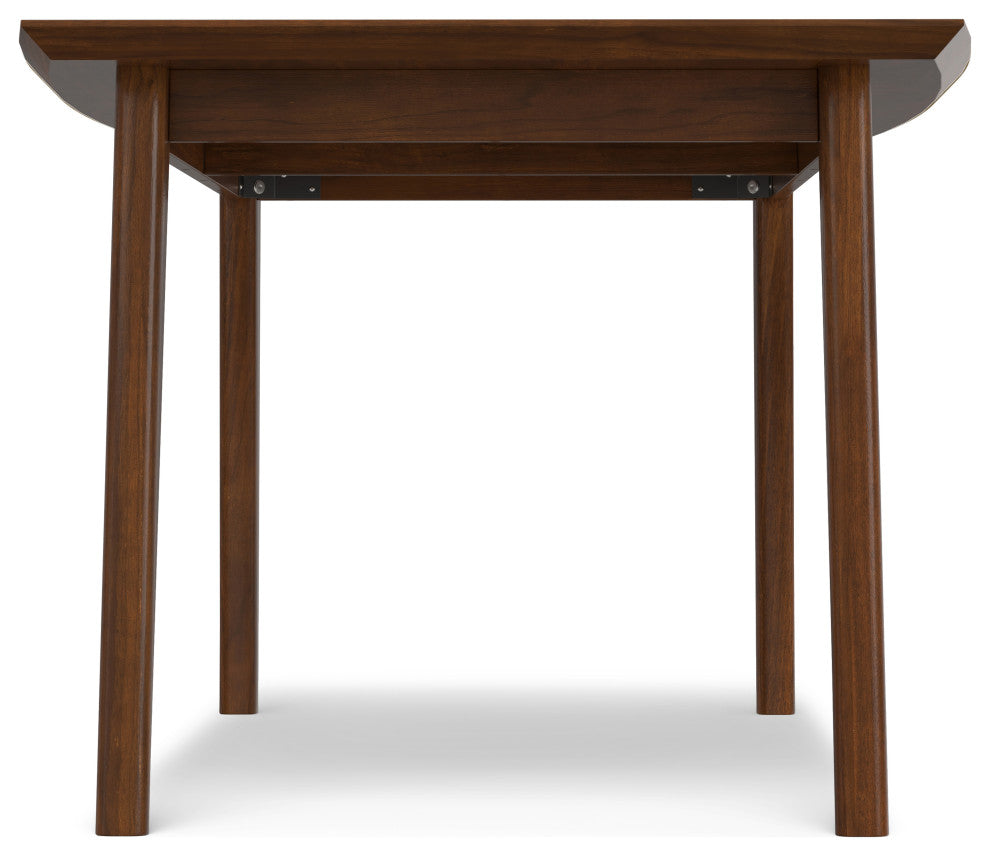 Draper Solid Wood Mid Century Rectangle Dining Table, Walnut Veneer
