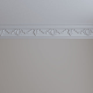 6 1/4"Hx3 3/8"Px7"Fx96 1/8"L, 16" Repeat, Shell Crown Moulding