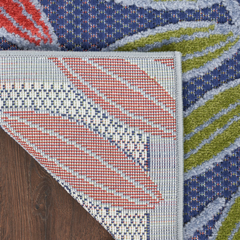 Nourison Aloha 9' x 12' Navy Multicolor Outdoor Area Rug