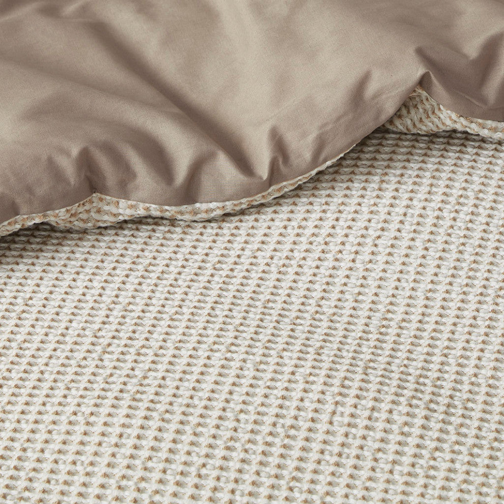 Clean Spaces Mara 4 Pc Cotton and Rayon Blend Waffle Weave Comforter Cover Set